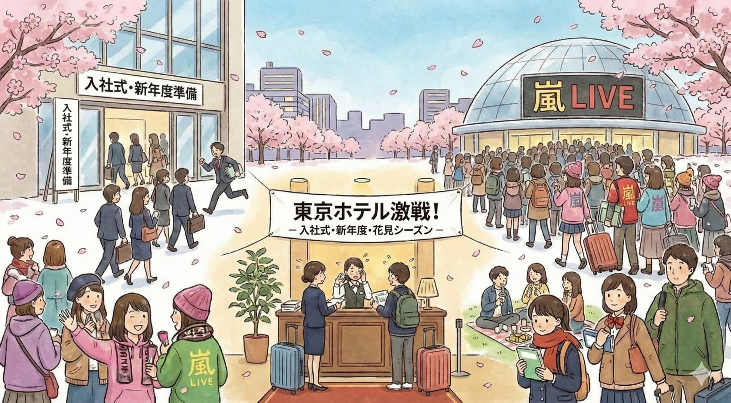 嵐2026東京】ドーム公演のホテル難民を救う！入社式・花見で絶望的な空